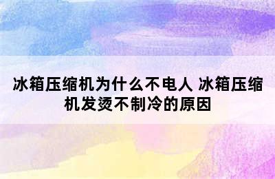 冰箱压缩机为什么不电人 冰箱压缩机发烫不制冷的原因